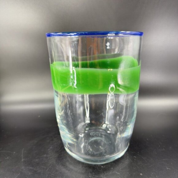 Kosta Boda Unica Hand Blown Glass Vase Green UV Manganese 365nm Glow Glass VTG - Picture 11 of 16